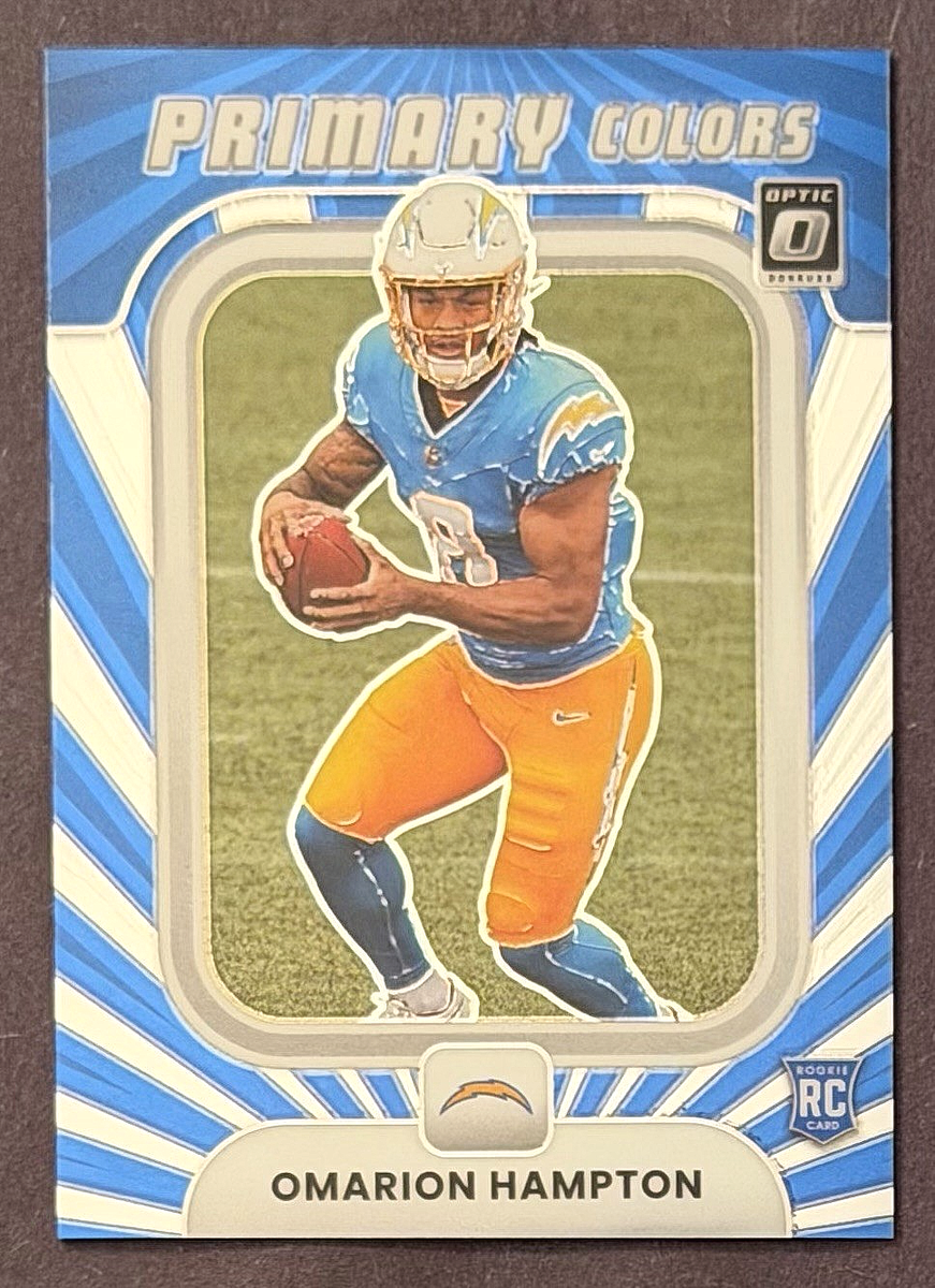 Omarion Hampton PRIMARY COLORS RC #8 2025 Donruss Optic Chargers