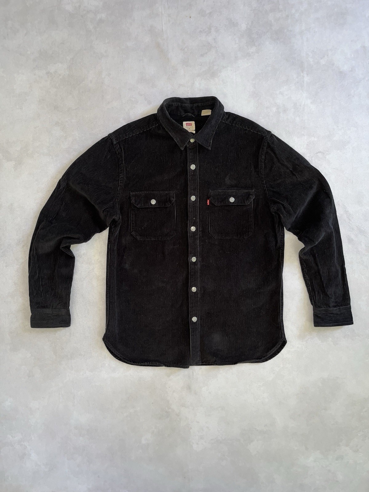 Camisa de Trabajo Levi's Jackson Hombres Mediana Negra Pana Sobrecamisa Cazadora Ropa de Trabajo