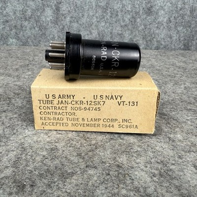 NOS US Army/Navy KEN-RAD Radio Electron Tube JAN-CKR-6SK7 1944