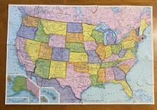 VINTAGE UNITED STATES MAP PUZZLE Official Rand McNally Map in BOX Missing 1 Pc