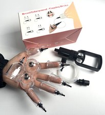 Femal Enlargement Vacuum Breast Enhancer Sucker Manual 4 Pairs Pump Massage BDSM
