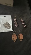 Football Dangle Drop Earrings Sports Jewelry Game Day