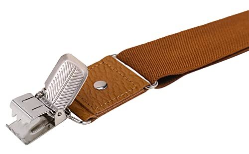 Suspenders for Men Adjustable Y Back Elastic with Strong Clips 47 inches Brown - Picture 4 of 6
