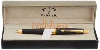 Parker Aster Matte Black Jotter GT Gold Trim Ballpoint Pen Blue Ink Gift Box New