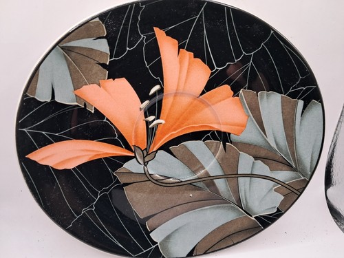 4 Vintage Sango ARTISTICA 7" Oval Saucer Michael Markham Korea Has Crazing - Picture 3 of 7