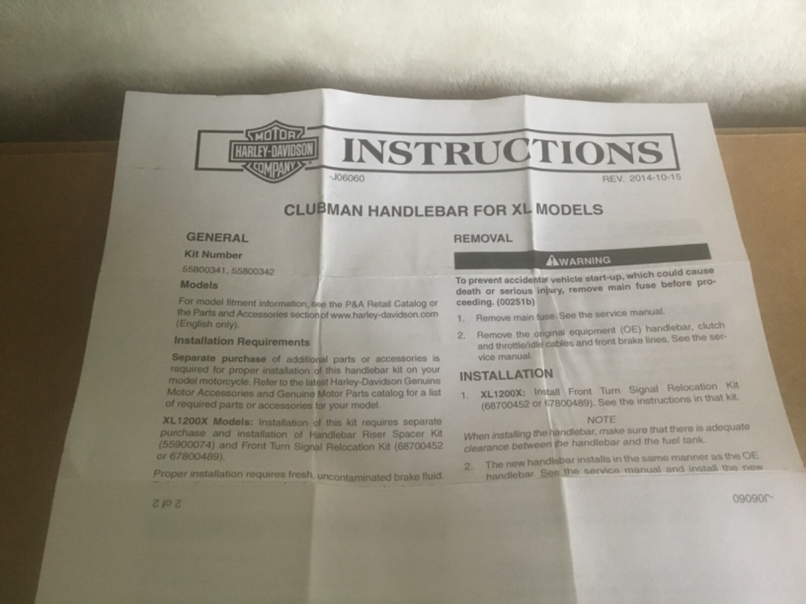 Harley Davidson chrome cafe racer clubman handlebars Sportster 55800341