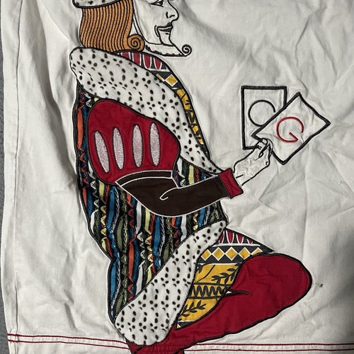 Coogi 3XL Large Short Sleeve White T Shirt OG King Card Deck Embroidered - Picture 2 of 8