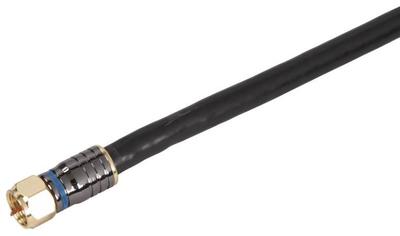 NEW ZENITH VQ300306B 3 FOOT BLACK TV COAX CABLE RG6 QUAD SHIELD 6319107