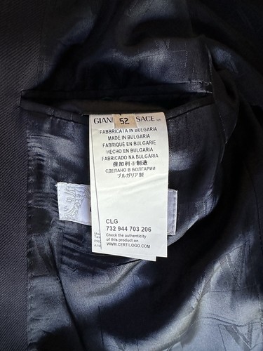 Versace Collection Navy Single Breast 2 Button Blazer Size 52 100% Wool - Picture 12 of 19