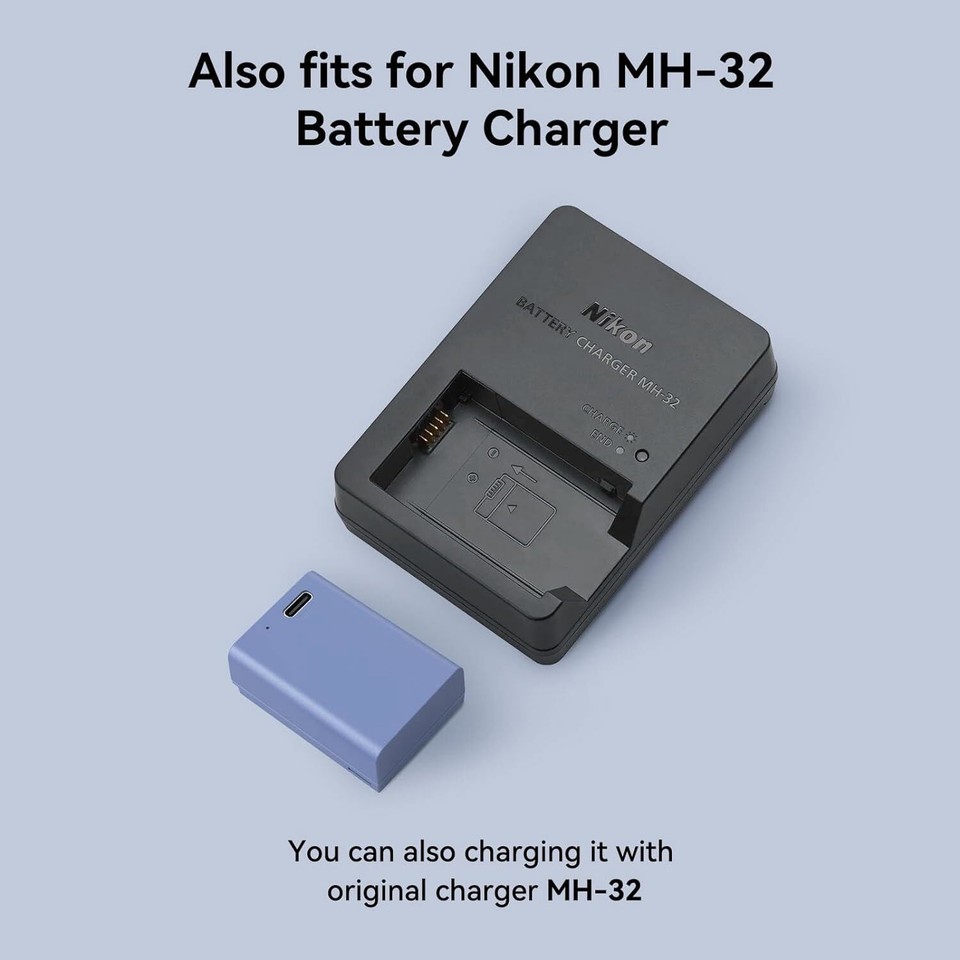 Carregador de Bateria EN-EL25 para Nikon z50 zfc z 50 z fc - MemoryTec