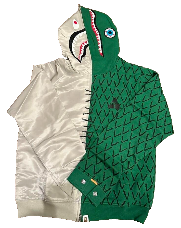BAPE A Bathing Ape × AMBUSH Alligator Shark full zip hoodie Size S 
