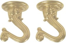 NEW WESTINGHOUSE 7045000 PK 2 BRASS FINISH TWIN SWAG PLANTER HOOK KITS 1442128