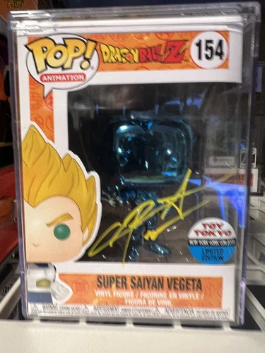 Funko DBZ - Super Saiyan Vegeta Blue Chrome (SIGNED) #154 Chris Sabat JSA