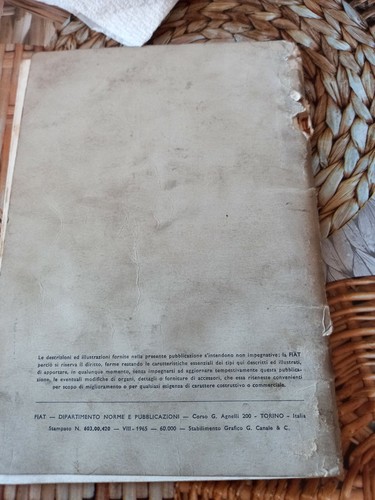 LIBRETTO USO E MANUTENZIONE FIAT 850 7a EDIZIONE 1965 - Foto 3 di 4