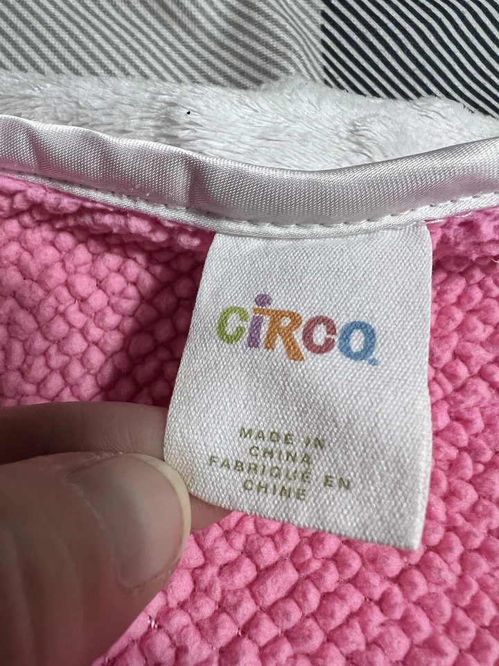 Circo Target Rosa Amarillo Minky Punto Suizo Retazos Sherpa Bebé Manta Lovey Foto 2 de 4