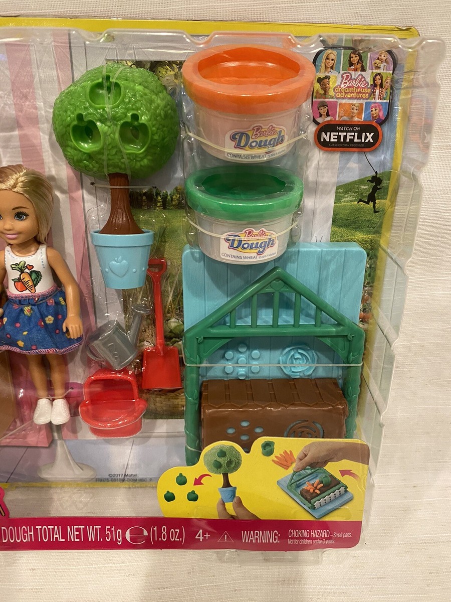 NEW Barbie Chelsea Doll Vegetable Garden Stand Dough Playset 2017