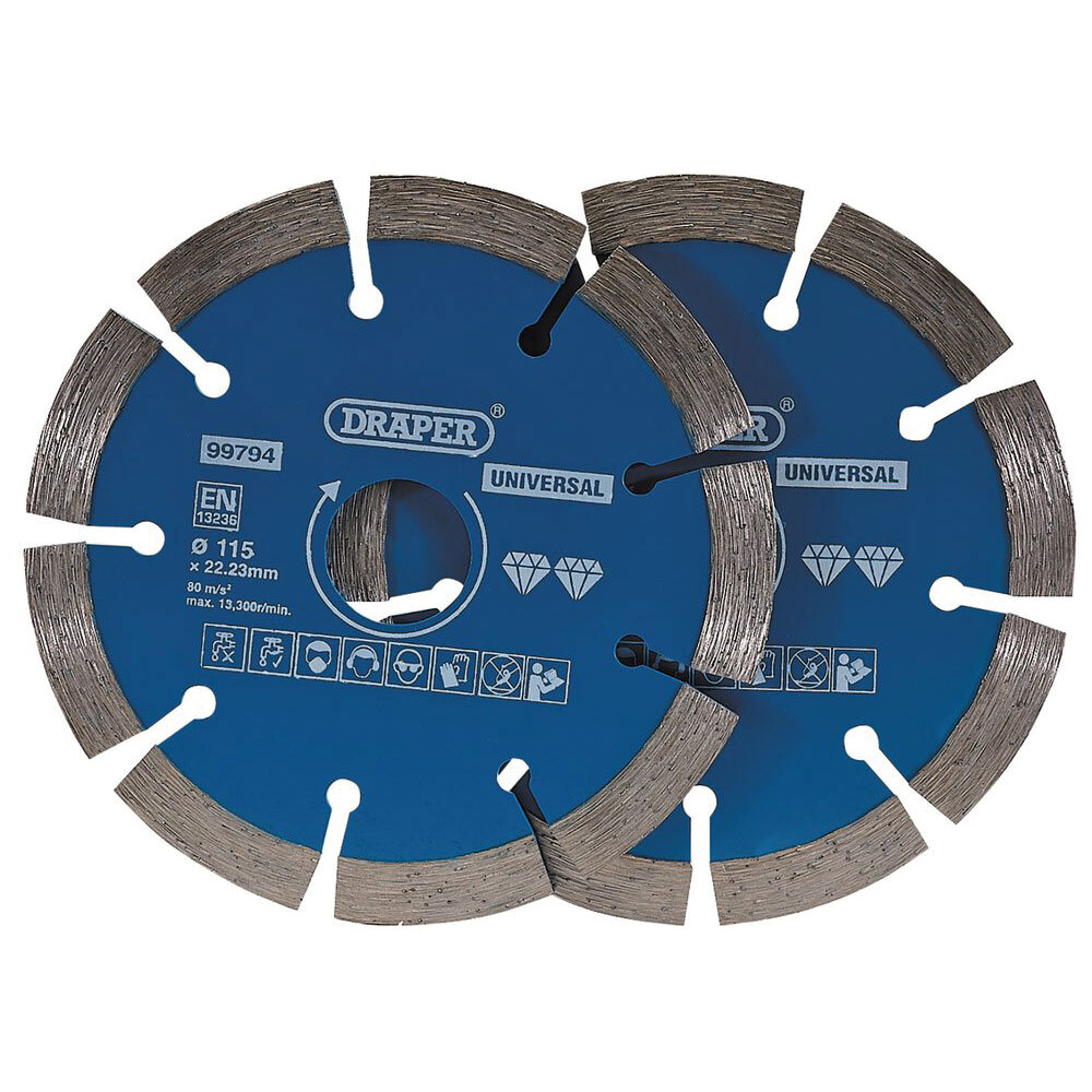 Draper 99794 Lama Diamante Segmentata Twin Pack (115Mm)