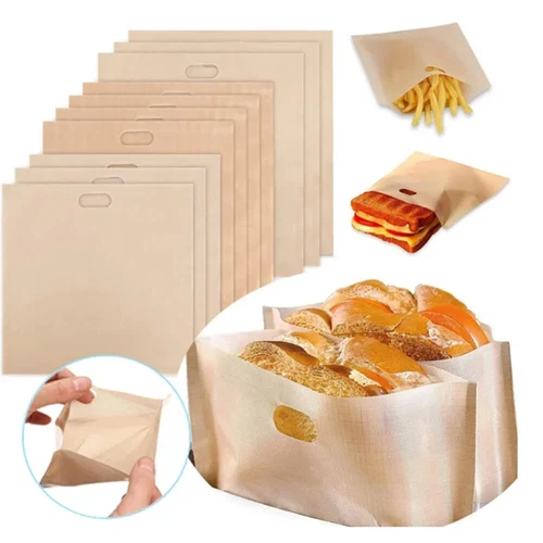 UP 50PCS Grilled Cheese Sandwich Snack Bags Pockets Reusable Toast Toaster Bag