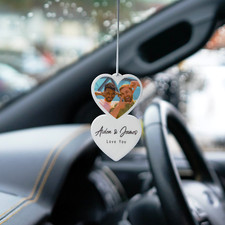 Personalised Photo Car Ornament Heart Style Hanging Car Polaroid Any Image Car