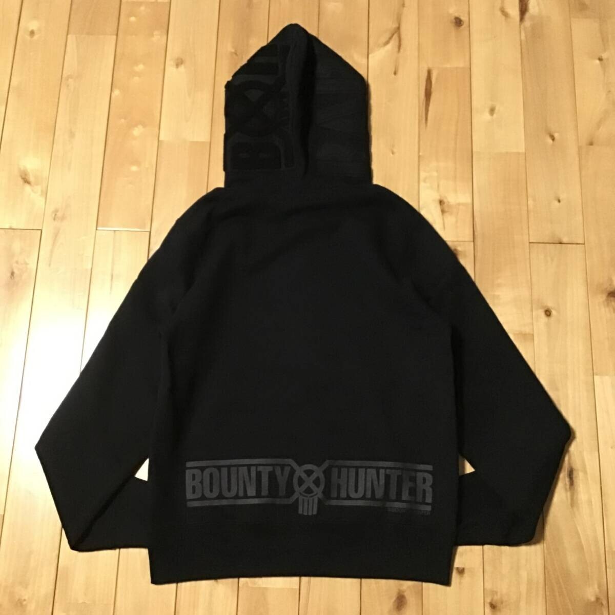 BAPE × BOUNTY HUNTER MAD Shark full zip Hoodie NIGO Black A