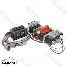Hydraulic Monoblock Directional Solenoid Control Valve 3 Spool, 13 GPM w/ Switch