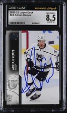 Adrian Kempe Signed 2021-22 Upper Deck Card #84 LA Kings CGC 8.5 JSA 10 Auto