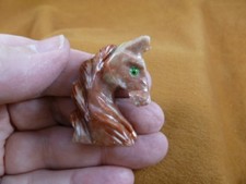 (Y-HOR-HE-12) red CHESS HORSE HEAD carving gemstone SOAPSTONE PERU love horses