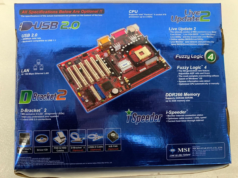 MSI 845E MAX MS-6566E  Intel Motherboard NEW Intel 845E Chipset Based for P 4 - Image 3 of 4