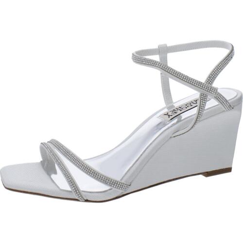 Badgley Mischka Womens Unity White Wedge Sandals 6.5 Medium (B,M) BHFO 4587 - Picture 1 of 3