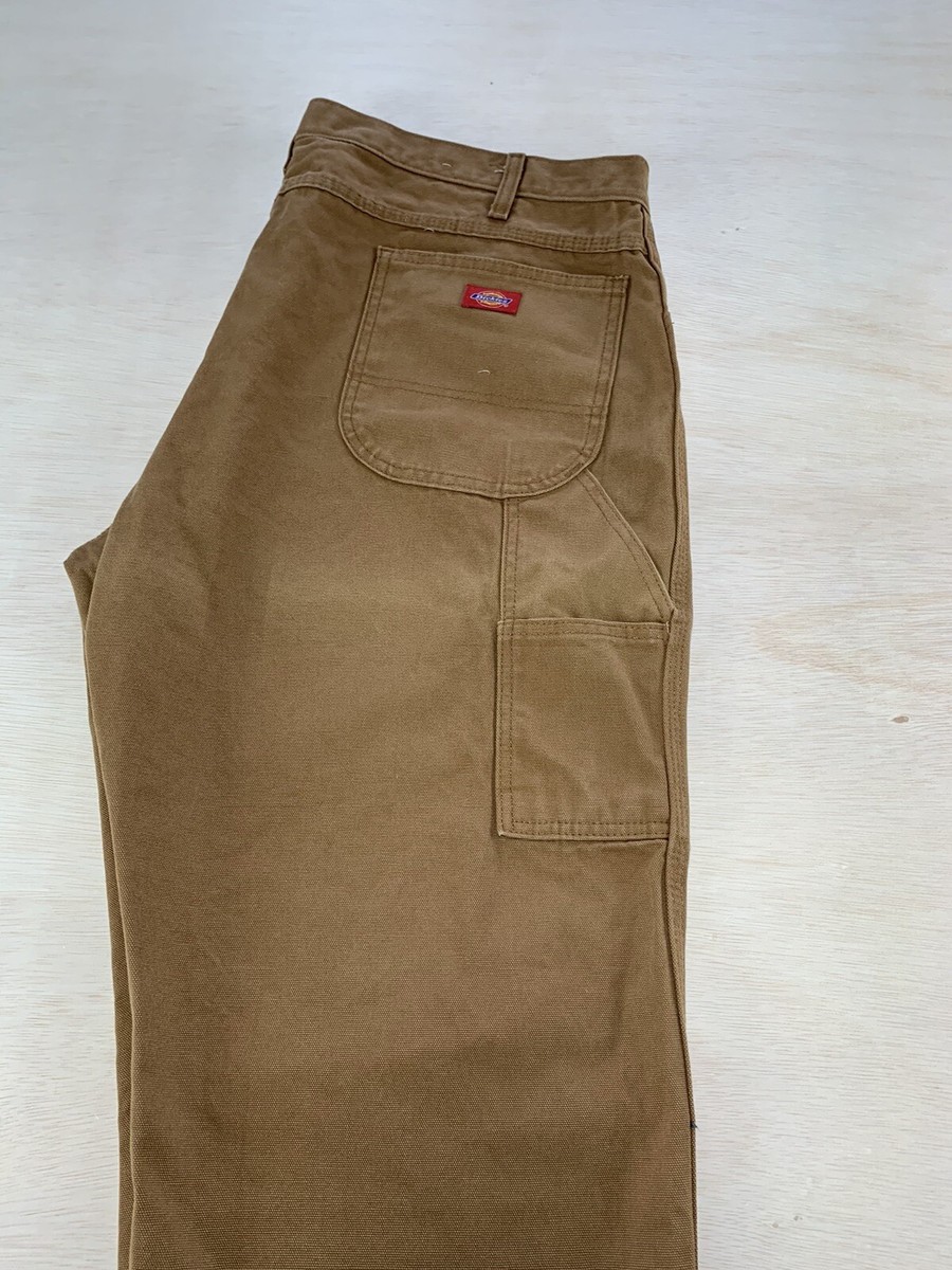 Dickies Canvas Carpenter Pants Mens 42x30 Tan Relaxed Fit