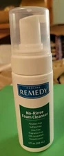 Medline Remedy UNSCENTED No-Rinse Foaming Body Wash Cleanser 4 oz Pump Bottle 