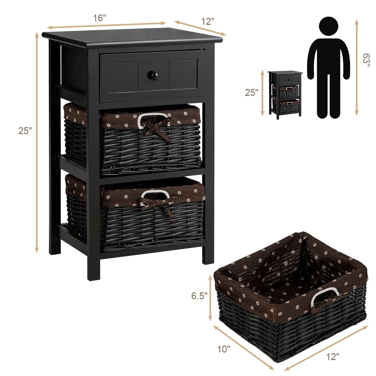 Basket night sale stand