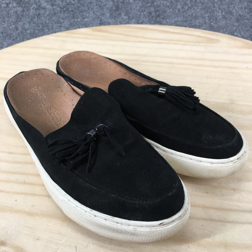 Gentle Souls By Kenneth Cole Sandals Womens 7 M Casual Slip On Tassel Mule Black - Image 3 of 4