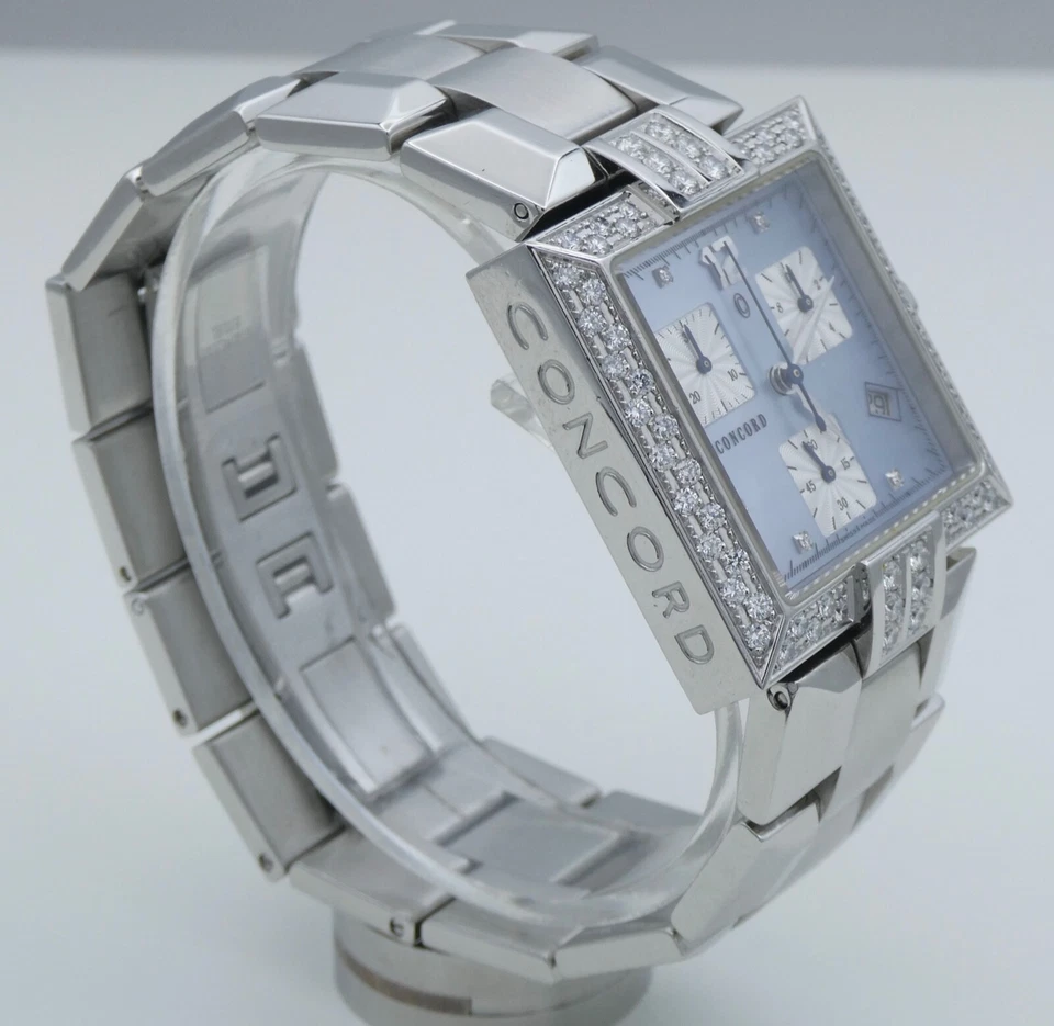 Concord Chronograph Damen Uhr Quartz mit Diamanten  Swiss Made - Bild 3 von 4