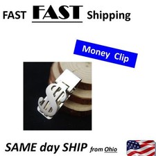 New Stainless Steel Dollar Design Cash Bills Credit Card Holder Slim Money Clip