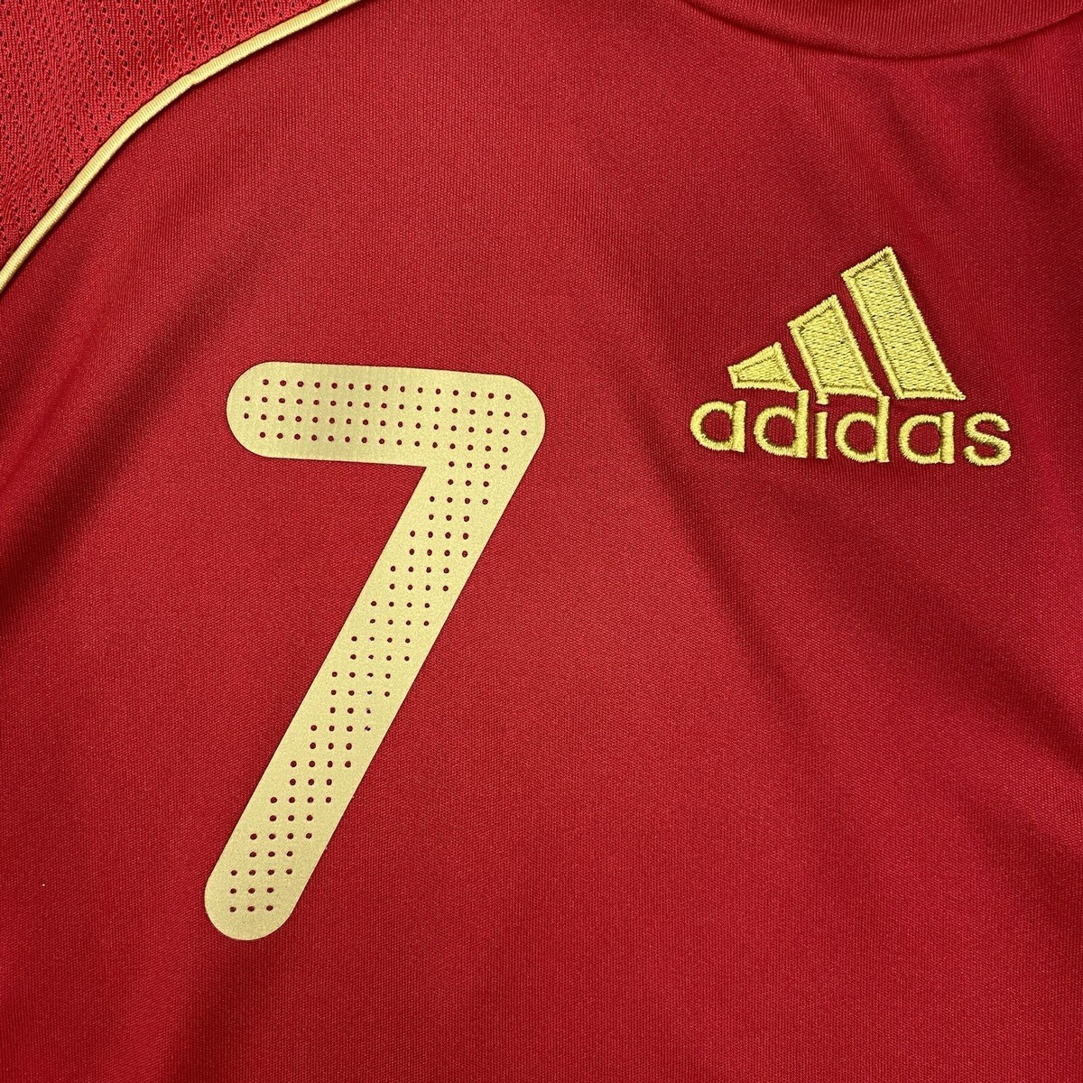 adidas ゲームシャツ スペイン代表 08年 DAVID VILLA 7 David Villa #7 Spain 2008 2009 Home Football Shirt Soccer