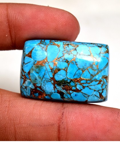 50.00 Ct Natural Arizona Blue Copper Turquoise Cabochon Loose Gemstone For Ring - Picture 3 of 6