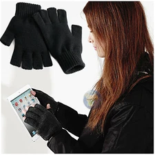 Gloves Without Fingers Men Unisex Women Elasticated Half Winter Warm