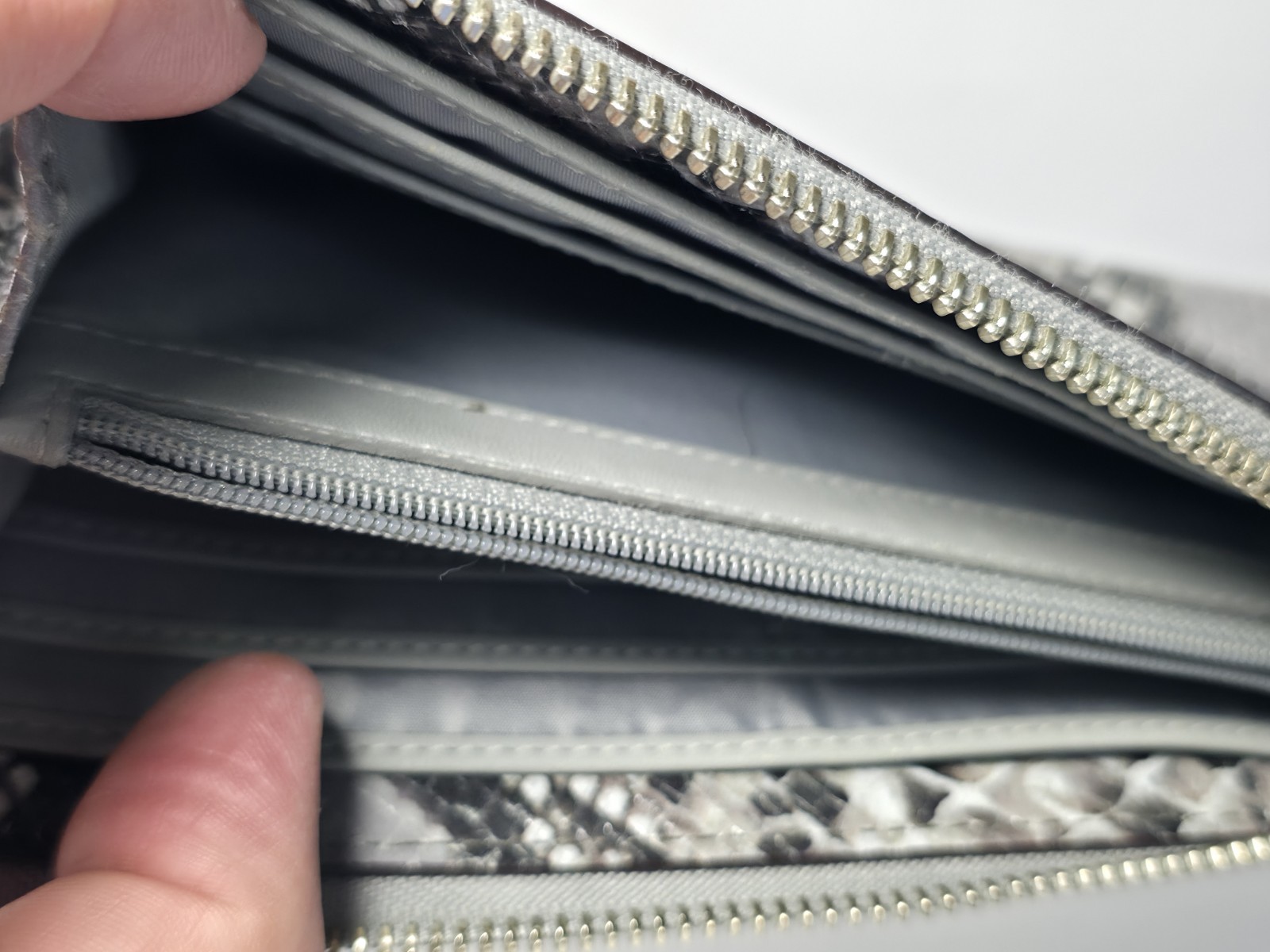 Coach Julia OP Art Embossed Python Print Zip Arou… - image 15