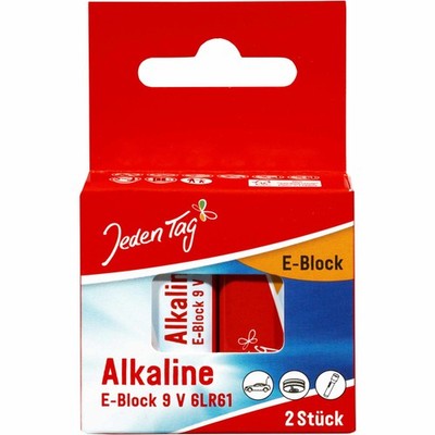 Jeden Tag Alkaline Batterien 9V E-Block 6LR61 2Stk