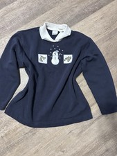 Vintage Snowman Embroidered Sweatshirt L Winter Holiday Crewneck Grandmacore 90s