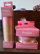 New PROLUX Matte Foundation  Matte Setting Powder  Powder Puff in PORCELAIN
