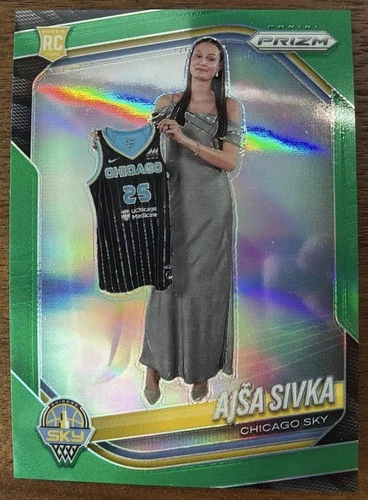 2025 Panini WNBA Prizm Ajsa Sivka #85 Green RC Sky