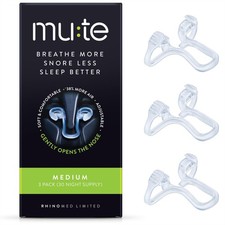 Mute Nasal Dilator Snoring Solution  Medium 3 Pack  Snore Less  Sleep Bett...