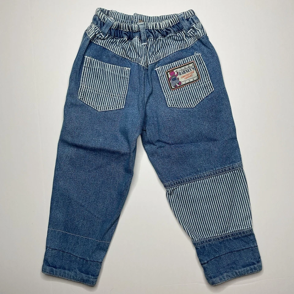 Pantalones de mezclilla Barney Tool bordados vintage para niños talla 2t años 90/y2k Foto 2 de 4
