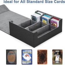 Card Deck Case for Trading Cards 1800 , MTG Card Storage Box, Leather Magnetic C