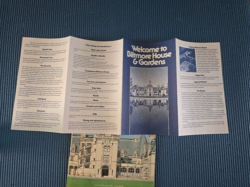 Folleto de visita de recuerdo de Biltmore House & Gardens y mapa de terrenos Asheville NC 1977 - Imagen 8 de 8
