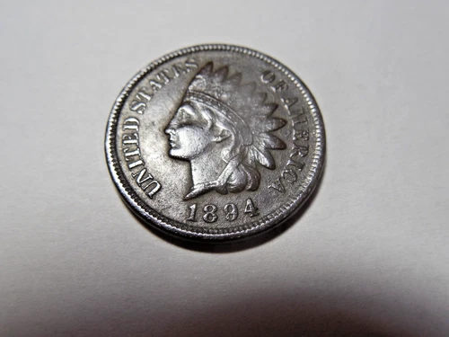 1894 Indian Head Cent about XF. Some corrosion. Full Liberty, diamonds.