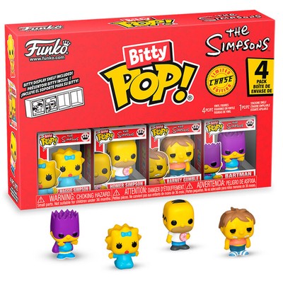 Funko Pop! SIMPSONS Bitty Pop 4 Pack 2.5cm Maggie Homer Barney Chase
