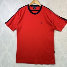 Vintage Polo Sport Ralph Lauren Red Tee Shirt 90s Ringer Made In USA Size Large
